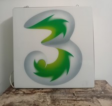 Insegna Luminosa Telefonica  3 Con Leggerisima Setolatura Vedi Foto.funzionante.