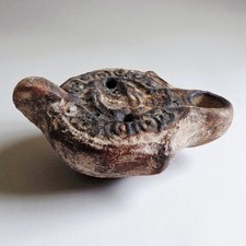 Antica Lucerna A Disco In Terracotta Riproduzione Di Una Lanterna Romana Lampada