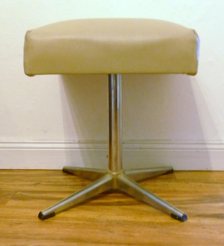 Sgabello pouf anni cromato - sgabello, 70