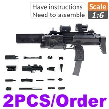 Modellino scala 1:6 assemblaggio fucile cecchino pistola 4D nero MP7 per 12" figura 1/6 giocattolo ++