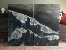 Onde - Quadro ad olio e tecnica mista - 100 x 120 - Arredo casa