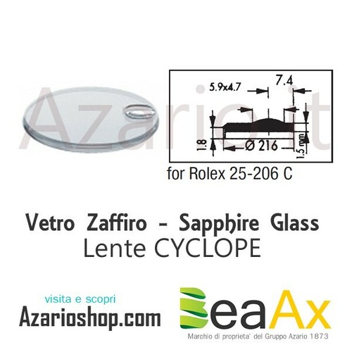 Vetro zaffiro rolex cyclope - zaffiro,
