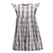 8757R vestito bimba IL GUFO lino grigio abito dress kid