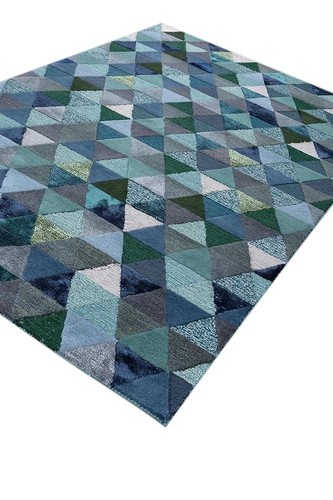 Tappeto geometrico trapuntato