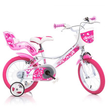 Bici 14 bambina LH Rosa Bianca