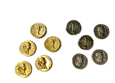 Set Di 10 Romanzo Riproduzione Argento e Oro Colorato Metallo Monete A1 Qualità