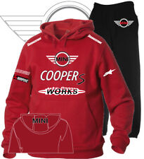 TUTA HOODIE PRINTED MINI COOPER S JOHN WORKS CON CAPPUCCIO MAGLIA POLO COL R/N