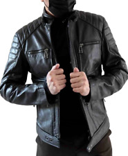 Giacca in pelle di vitello Belstaff nuova con etichette Weybridge 2.0 - vibrante - nero EU52/US42/XL (XL)