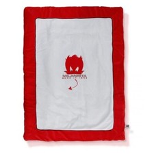 Copertina in ciniglia neonato AC Milan bianco rosso 100x80 cm