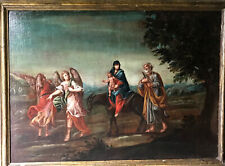 Antico Dipinto 1600 Olio su Tela Fuga in Egitto  cm. 148   x 110