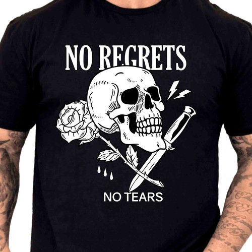 Maglietta regrets skull - no,