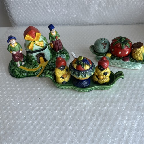 Vintage hand painted salt and - vintage,