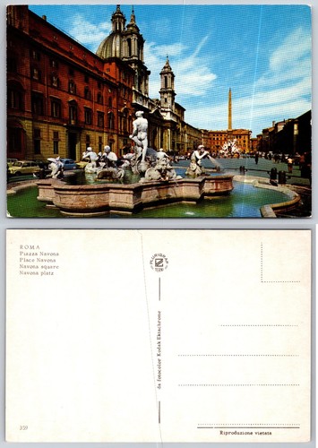 Cartolina epoca roma piazza - d'epoca,