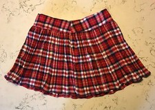 MINI GONNA RED TARTAN PUNK INDIE EMO GOTH BENETTON