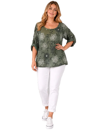 Top cotone floreale - made, in