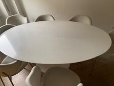 Saarinen Tavolo da Pranzo Ovale con piano in marmo bianco di Carrara cm 200x120