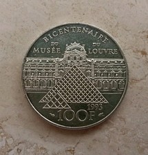 Repubblica di Francia 100 franchi in argento 1993 Bicentenario Museo del Louvre