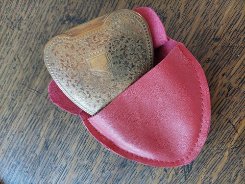 Red leather cover for - cover, vintage