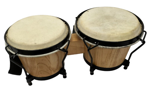 Coppia bongo legno pelle - bongo,