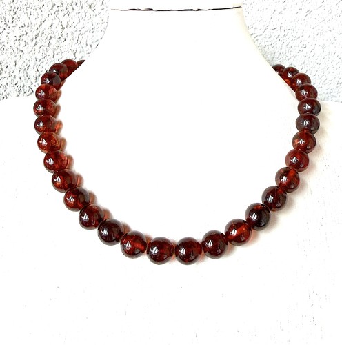 Collana ambra rotonda naturale - ambra,