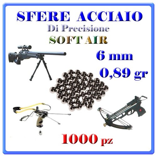 1000 sfere acciaio 6mm - acciaio,