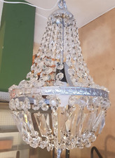 Lampadario Antico GOCCE Vintage Anni 50 Di Vetro RIVISITATO Come Da Foto