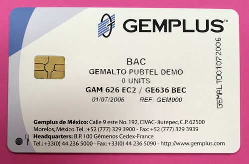 Carte test gemplus - de,