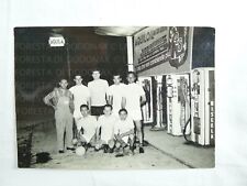 FOTO VINTAGE CALCIO ORZINUOVI BRESCIA 1950 AQUILA OIL POMPA BENZINA DISTRIBUTORE