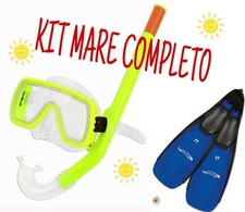 KIT PINNE MASCHERA BOCCAGLIO SALVAS ADULTI SET MARE SUB MARE NUOTO 