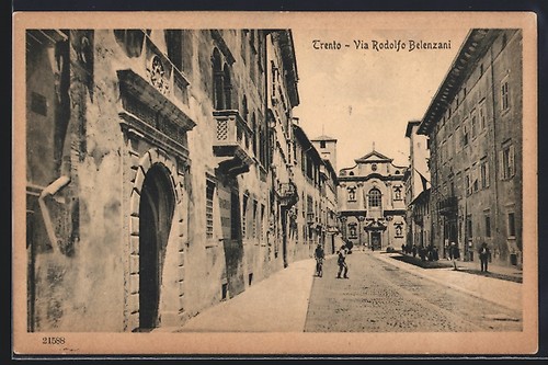 Cartolina trento via rodolfo - via,