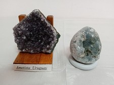 Minerale Drusa di celestina e ametista