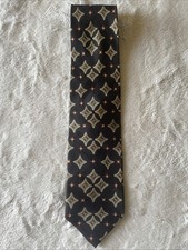 Cravatta Bruno Piattelli Platino 100% Seta Oro Nero Geometrica