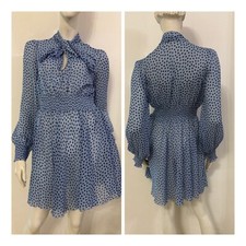 DENNY ROSE Vestito abito celeste fantasia stelle blu Tg IT 46