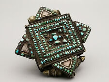 ANTICO GAU TIBETANO IN ARGENTO CON TURCHESI - PRIMI NOVECENTO