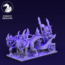 personnages sur chariot sang