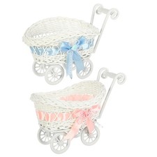 2pcs Flower Basket Decoration Candy Storage Basket Imitation Rattan Baskets C...