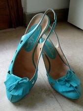 Scarpe Decolleté donna Emanuela Passeri vera pelle celesti IT 38