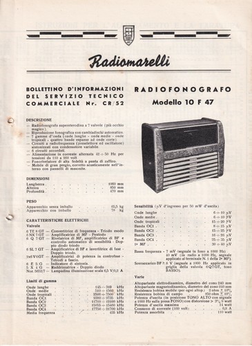 Radiofonografo modello 47 - radiofonografo,