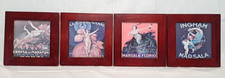 4 Wood Framed Vintage Wine