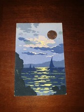 Cartolina ill Meschini Art deco' Art nouveau Ars Nova mare vele nuvole tramonto