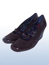 Bi 4 Donna Marrone Pelle Scamosciata Pelle Cuneo Tacco Maryjane Scarpe 39 uk 6