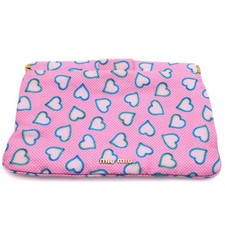 Pochette pochette Miu Miu motivo cuore oro rosa hardware autentico