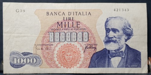 Banconota 1000 lire verdi - banconota,