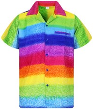 Funky Camicia Hawaiana Rainbow Orizzontalmente