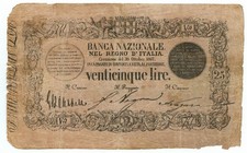25 LIRE FALSO D'EPOCA BANCA
