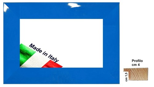 Cornice legno azzurra - legno,