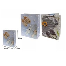 BUSTA BUSTE BORSA REGALO COMPLEANNO NASCITA MASCHIO 50X40X15 CM 69981 2 MODELLI