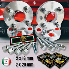 4 DISTANZIALI RUOTA 16 + 20mm 4 x 100 +16 BULLONI x OPEL CORSA B C D E ASTRA G H