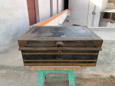 Vintage Goolam Huslin Ismaljee & Bros.Co. Bauletto di sicurezza in metallo con serratura Made