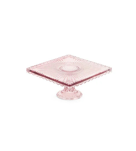 Alzata vetro rosa - alzata,